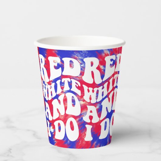 Red White I Do America Bachelorette Pappbecher (Vorderseite)
