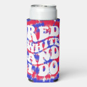 Red White I Do America Gefärbte Krawatte Bachelore Selters Dosenkühler (Seltzer Rückseite)