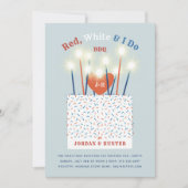 Red White I do GRILLEN Couple's Shower Einladung (Vorderseite)