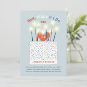 Red White I do GRILLEN Couple's Shower Einladung (Stehend Vorderseite)