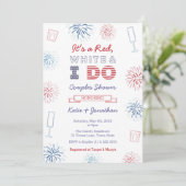 Red White & I Do Paares Polterabend Party Einladung (Stehend Vorderseite)