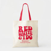 Red White I Do | Red Retro 4. Juli Bachelorette Tragetasche (Vorne)