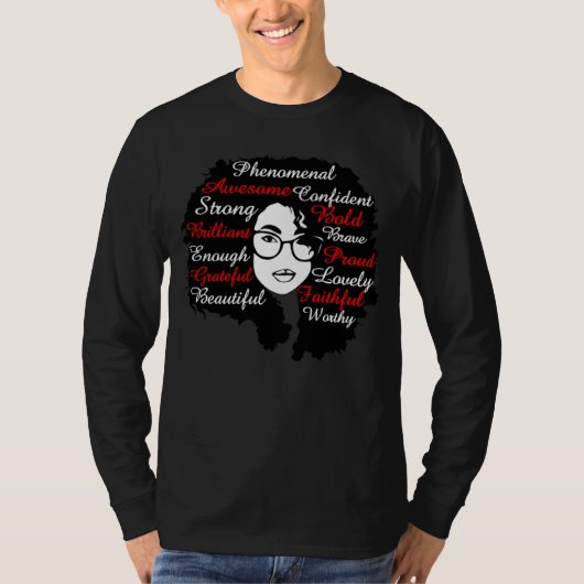 Red White Inspirational Word Quote Beautiful Soror T-Shirt (Vorderseite)