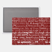 Red White Inspirational Words Weihnachten Magnet (Vorderseite/Rückseite)