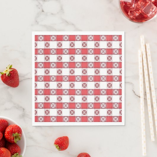 Red White Italian Tablecloge Printpapier Napkin Serviette (Beispiel)