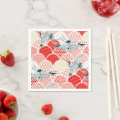 Red White Japanese Kimono Crane Decoupage Serviette (Beispiel)