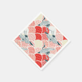 Red White Japanese Kimono Crane Decoupage Serviette (Ecke)