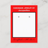 Red White Jewelry Earrings Website QR Code Visitenkarte (Vorderseite)