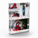 Red White JOYFUL Christmas 4 Foto Family Collage<br><div class="desc">Laden Sie 4 Ihrer besten Fotos hoch und fügen Sie Ihre Signatur zu diesem modernen trendigen,  farbenfrohen,  vollständig anpassbaren Foto Collage Block!        Sie können JOYFUL Typografie-Skript mit Ihrem eigenen Text ändern.               Es könnte ein schönes Sake-Geschenk für Ihre Eltern / Großeltern / Lieben sein.</div>