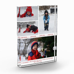 Red White JOYFUL Christmas 4 Foto Family Collage