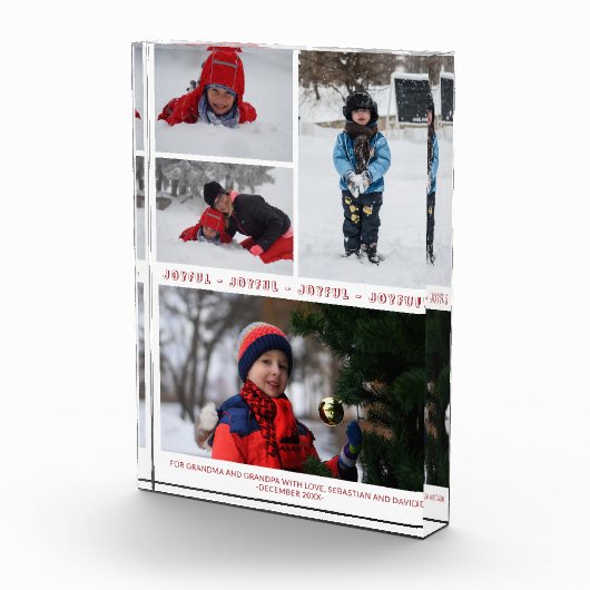 Red White JOYFUL Christmas 4 Foto Family Collage (Rechts)