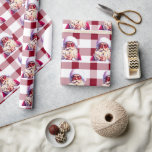 Red White Kariert Christmas Geschenkpapier<br><div class="desc">Red White Gingham Vintag Weihnachts-Wrapping-Paper</div>