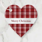 Red White Kariert Geschenkanhänger (Vorderseite)