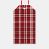Red White Kariert Geschenkanhänger (Rückseite)