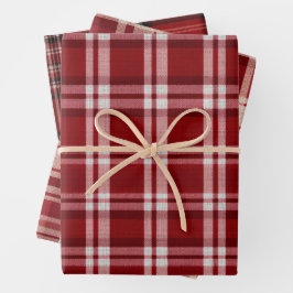 Red White Kariert Geschenkpapier Set