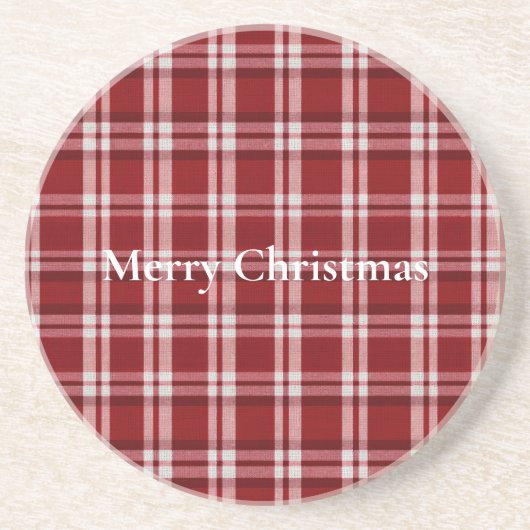 Red White Kariert Getränkeuntersetzer (Vorne)