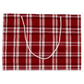 Red White Kariert Große Geschenktüte (Rückseite)