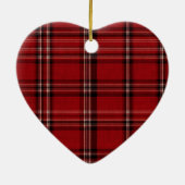 Red White Kariert Keramik Ornament (Hinten)