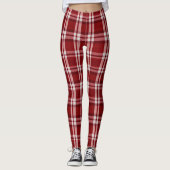 Red White Kariert Leggings (Vorderseite)