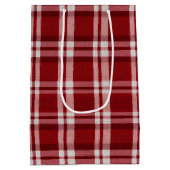 Red White Kariert Mittlere Geschenktüte (Rückseite)