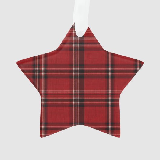 Red White Kariert Ornament (Rückseite)