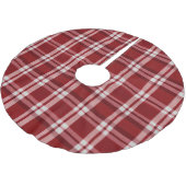 Red White Kariert Polyester Weihnachtsbaumdecke (Schrägansicht)