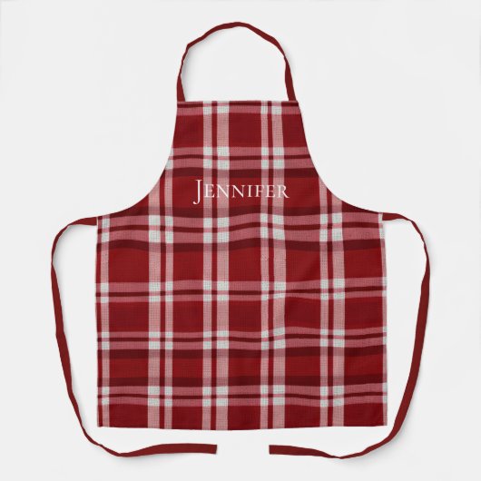 Red White Kariert Schürze (Vorderseite)