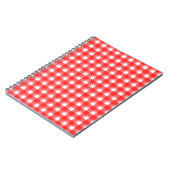 Red White Kariert Stripes-Muster-Notebook Notizblock (Linke Seite)