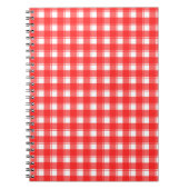 Red White Kariert Stripes-Muster-Notebook Notizblock (Vorderseite)
