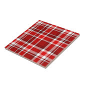 Red White Kariert Tartan Fliese (Seite)