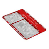 Red White Kariert Tartan Magnet (Rechte Seite)