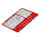 Red White Kariert Tartan Magnet (Linke Seite)