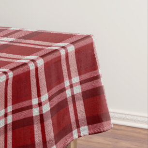 Red White Kariert Tischdecke