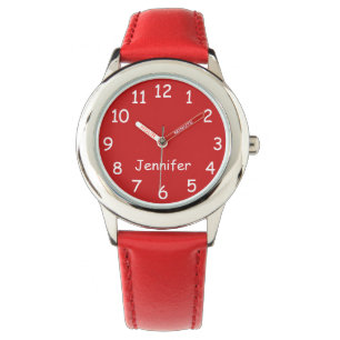 Red & White Kid's Watch, Red Strap Armbanduhr