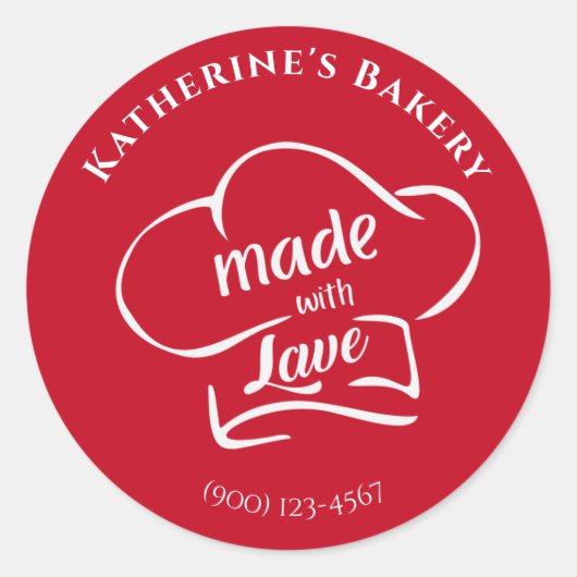 Red White Koch Hat aus Liebe Aufkleber (Vorderseite)