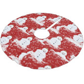 Red White Lächeln Snowman Weihnachtsfeiertag Polyester Weihnachtsbaumdecke (Schrägansicht)