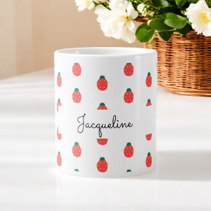 Red White Ladybug Nattern Pattern Girly Jumbo-Tasse
