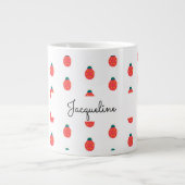 Red White Ladybug Nattern Pattern Girly Jumbo-Tasse (Vorderseite)