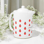 Red White Ladybug Nature Pattern Elegant<br><div class="desc">Red White Elegant Ladybug Nature Muster Teekanne. Verwenden Sie diese Vorlagenoption,  um den Text zu ändern. Verwenden Sie das Tool Bearbeiten,  um die Textfarbe zu ändern.</div>