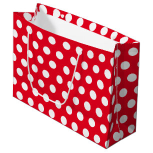 Red & White Large Medium Polka Dog Weihnachten Große Geschenktüte