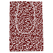Red White Leopard Print Mittlere Geschenktüte (Vorderseite)