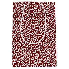 Red White Leopard Print Mittlere Geschenktüte