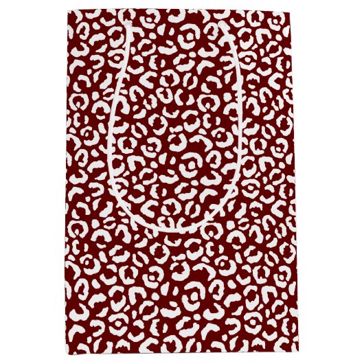 Red White Leopard Print Mittlere Geschenktüte (Vorderseite)