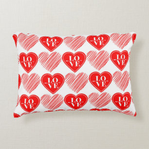 Red White Liebe Hearts Dekokissen