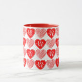 Red White Liebe Hearts Tasse (Zentrum)