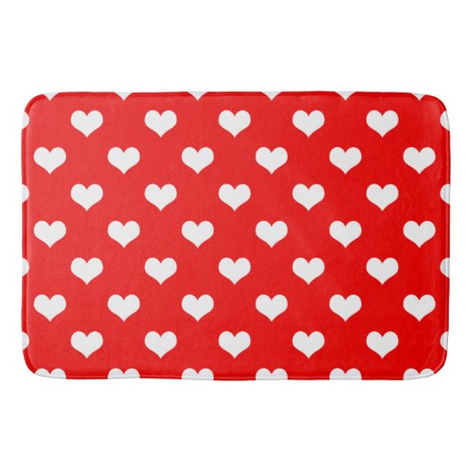 Red White Liebe Herzdesign Badematte (Vorderseite)