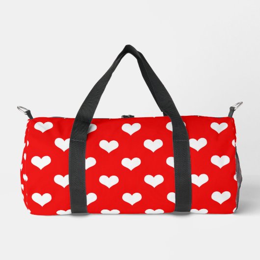 Red White Liebe Herzdesign Duffle Bag (Vorderseite)