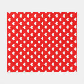 Red White Liebe Herzdesign Fleecedecke (Vorderseite (Horizontal))