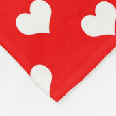 Red White Liebe Herzdesign Fleecedecke (Ecke)