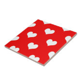 Red White Liebe Herzdesign Fliese (Seite)